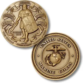 Корпус морской пехоты США/Святой Михаил - Бронзовая монета-вызов USMC