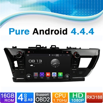 Чистый Android 4.4.4 Автомобильный DVD GPS навигационная система для Toyota COROLLA 2014-2015