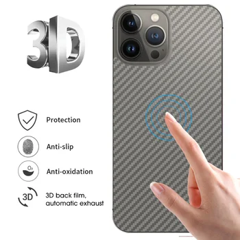 Защитная задняя пленка из Углеродного Волокна 3D Twill для Iphone 14 Pro Max Plus с Защитой от царапин для заднего экрана Iphone 14 Серии