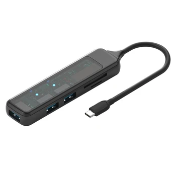 Высокоскоростной USB-концентратор Type C, разветвитель для чтения карт памяти с портами SDTF