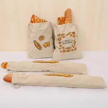 Льняная сумка для хлеба, Многоразовая Хлопчатобумажная сумка для хранения на шнурке, Буханка домашнего хлеба, экологически чистое хранение для W3v9