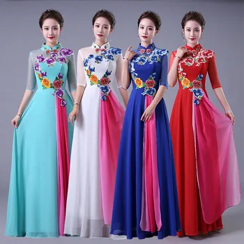 4XL Восточное женское праздничное свадебное платье Чонсам, традиционное китайское Элегантное Длинное платье Ципао в стиле ретро, Vestido
