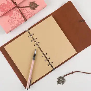 Дневник Полезный Легкий блокнот с отрывными листьями в стиле ретро с принтом кленового листа для подарка, блокнот для эскизов