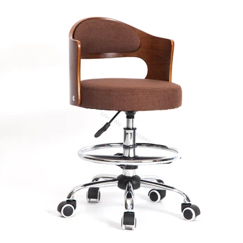 Современный минималистичный подъемник для спинки из массива дерева в европейском стиле, вращающийся стул для кассира с высокими ножками, барные стулья для кухни