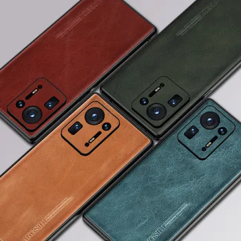 Чехлы для мобильных телефонов из натуральной масляно-восковой кожи из воловьей кожи для Xiaomi Mi Mix 4 Mix4 Case С полным покрытием Cover Shell