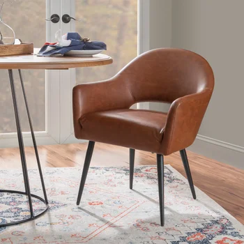 Обеденный стул Sadler, обитый коричневой тканью, с ножками для эспрессо, обеденный стул sillas de comedor