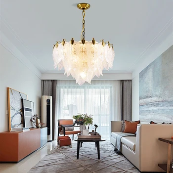 Новая Французская Роскошная Стеклянная Потолочная люстра в форме дерева для гостиной, спальни, виллы, Декоративная лампа Круглого внутреннего освещения