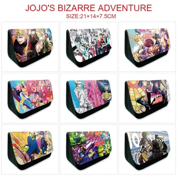 JoJo Bizarre Adventure Аниме, Нейлоновая студенческая школьная сумка для канцелярских принадлежностей, Футляры для карандашей с мультяшным принтом, косметички для девочек, Сумки для ручек