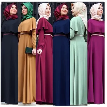 Плащ цветущий, новая мусульманская длинная юбка хуэй больших размеров для отправки пояса 1802 национальные женские халаты