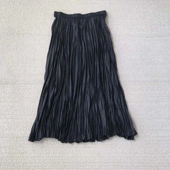 Летняя новинка 2023, однотонная женская юбка в складку из высококачественного шелка