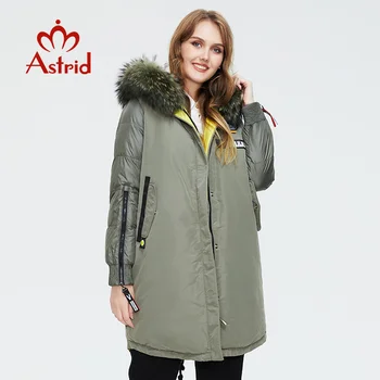 Astrid 2022 Зима, новое поступление, женская пуховая куртка с меховым воротником, модный стиль, с капюшоном, длинное зимнее пальто, женское AR-3022