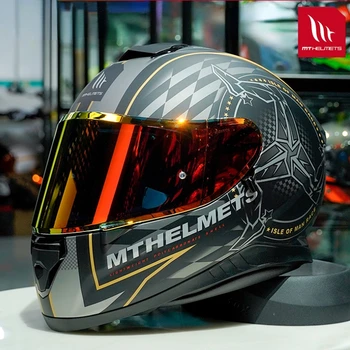 Мотоциклетные шлемы MT Thunder 3 SV, мужские и женские, для уличных гонок, защитные шлемы Sharp, одобренные ЕЭК ООН в горошек, с двумя линзами