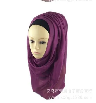 10 шт./лот, мусульманский женский шарф, хиджабы, однотонные шифоновые повседневные хиджабы, дубайская шаль абайя, 15 цветов