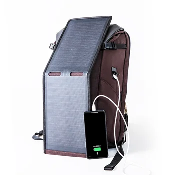 Солнечный рюкзак, заряжаемый Фотоэлектрический Портативный, легкий, из полиэстера, Для Путешествий, Для Работы в Кемпинге, для изучения удовольствий, 20 Вт