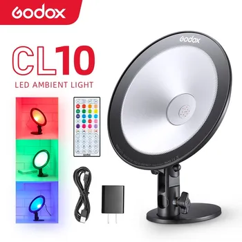 GODOX CL10 Photography Light, Светодиодный Рассеянный Свет Для веб-трансляции, Кольцевая Лампа Для Селфи С Регулируемой Яркостью, Лампа Для камеры Для Макияжа, Видео В Прямом Эфире, Студия