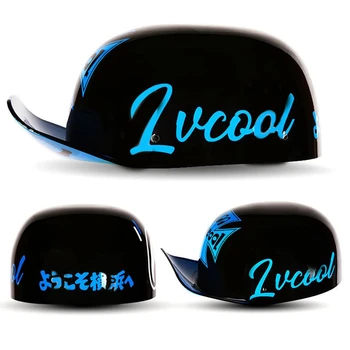 Бейсбольная кепка LVCOOL 2023, шлем, Мотоциклетные Шлемы, Летний Скутер с открытым лицом для Cruiser Chopper Gangster, Мужчины, Женщины, B Type-XL