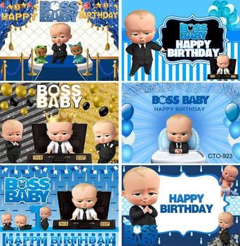 Фон для фотостудии Baby Boss Baby Cartoon Birthday Photocall Photobooth Decor Studio Реквизит для фотосессии на заказ