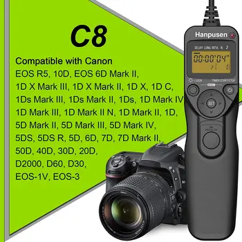 Замена Таймера камеры Canon TC-80N3, Интервалометра дистанционного спуска затвора, Совместимого с 3-Контактным подключением Canon R3 R5C R5 1D 5D 6D