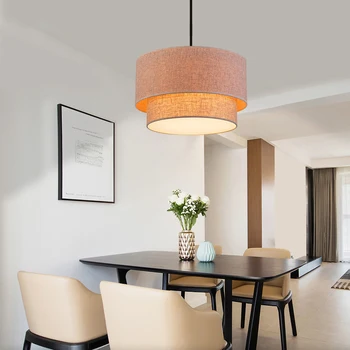 ZK50 Современная минималистичная скандинавская креативная двухслойная льняная ткань гостиная, столовая, спальня, кабинет, люстра 40X30 см