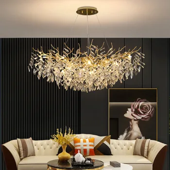 Современная Подвесная светодиодная лампа на ветке, Роскошные хрустальные люстры, светильник, декор для гостиной, гостиничного холла, лобби, подвеска
