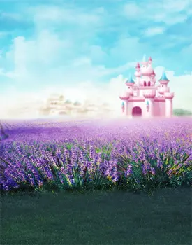 5x7ft Фиолетовые цветы Замок Фотографии Фонов Реквизит для Фотосъемки Студийный фон