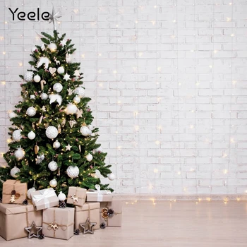 Рождественский фон Yeele, Деревянная доска, напольный светильник, Зимний лес, виниловый фон для фотосъемки новорожденных для фотосессии в фотостудии