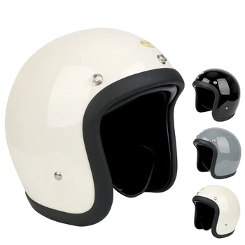 Мотоциклетный шлем из стекловолокна Мотоциклетное снаряжение Легкий Шлем с открытым лицом Мотоциклетный шлем Ретро M/L/XL