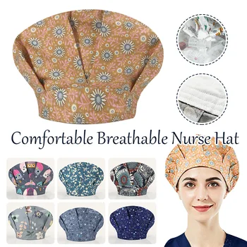 Женская шапочка-скраб для кухни, шляпа шеф-повара, защита от перегара, пылезащитная рабочая шапочка для кейтеринга, впитывающее пот полотенце для головы, хлопковая шапочка для медсестры