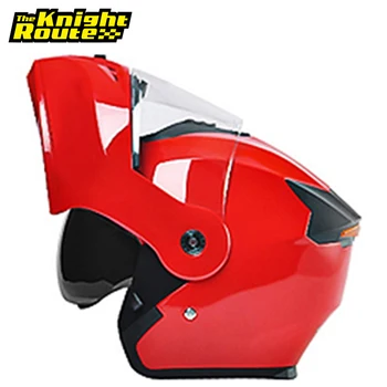 Красный Мотоциклетный шлем Для Мотобайкеров, модульные двухобъективные шлемы для скутеров, Откидные шлемы для верховой Езды, Мото-шлем для крушения, Сезоны Для