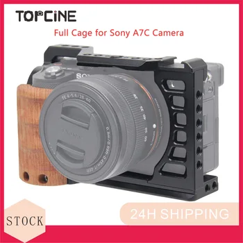 Клетка для камеры Topcine для Sony A7C, Видеорегистратор для видеоблогинга, Аксессуары для стабилизатора с деревянной ручкой, холодный башмак