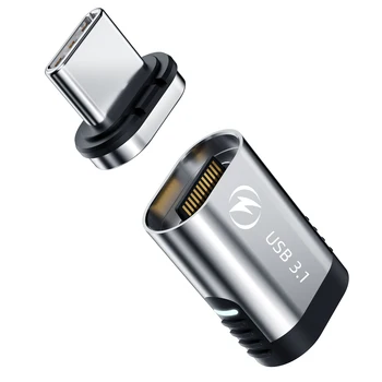 Магнитный адаптер USB 3.1 USB C-Type C 24Pin для быстрой зарядки, магнитный конвертер, кабельный разъем USB Type C, адаптер для Macbook