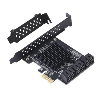 Новая Дополнительная карта PCI-E/PCIE SATA-карта PCI Express SATA 3 PCIE-SATA 3.0-карта с 6 Портами SATA3 PCIE X1-карта с низкопрофильным кронштейном