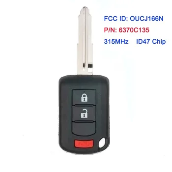 P/N: 6370C135 Автомобильный ключ с Дистанционным Управлением 2 + 1 3 Кнопки 315 МГц ID47 Чип Для Mitsubishi Eclipse 2018 2019 2020 2021 Fob OUCJ166N