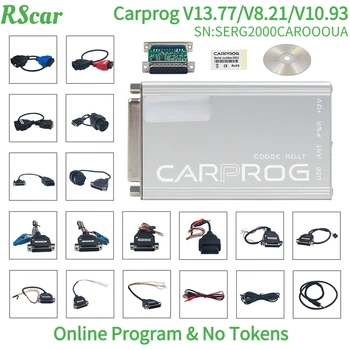 OBD2 Онлайн Carprog 13.77 Полные адаптеры с Keygen Car Prog 13.77 /V8.21/V10.93 Iprog Pro V86 для подушки безопасности/Радио/IMMO ECU Инструмент