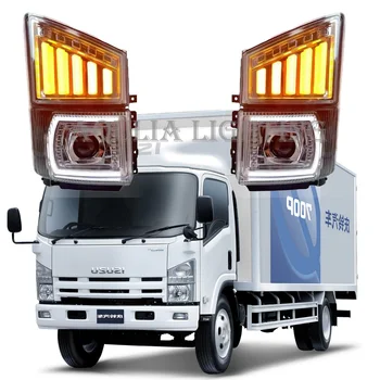 1 Пара головного фонаря с линзой и угловой лампой подходит для грузовика ISUZU 700P