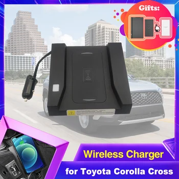 15 Вт Автомобильная Беспроводная Зарядная панель для Toyota Corolla Cross XG10 2022 2023 2024 Телефон Быстрое Зарядное Устройство Станция Аксессуары iPhone