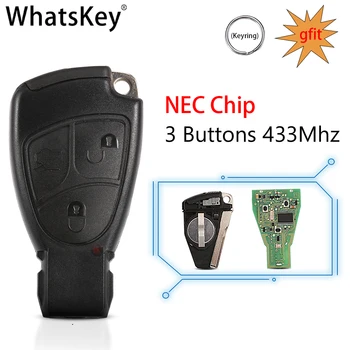 Дистанционный ключ с 2/3 Кнопками 433 МГц NEC Chip Для Mercedes Benz W203 B C E ML S CLK CL Полный Ключ Управления 1996-2005 С Маленьким Лезвием
