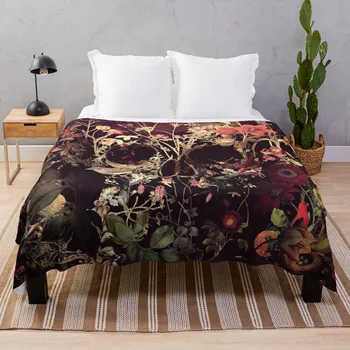 Фланелевое одеяло с цветущим черепом