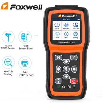 FOXWELL T1000 Автоматическое программирование датчика TPMS, монитор давления в шинах, Активация диагностических инструментов, датчики TPMS, проверка радиочастотного ключа для автомобиля
