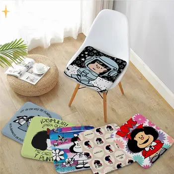Мультяшная Круглая подушка Для медитации Mafalda, Табурет, Обеденный стул, Татами, Противоскользящие подушки для стульев