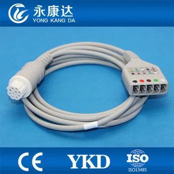 2 шт./лот, Бесплатная доставка Для Datex, 10-контактный магистральный кабель для ЭКГ ЭКГ с 5 выводами, провода для ЭКГ