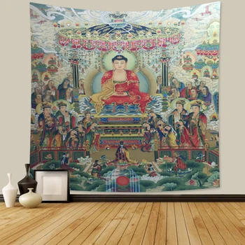 Гобелен Индийский Будда Древний Буддийский Гобелен Гостиная Спальня Настенная Медитация Психоделический Ретро Настенный Декор В Стиле Хиппи