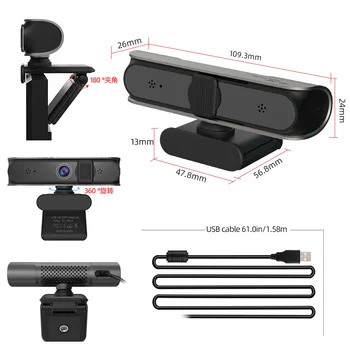 Веб-камера K50 с потоковой передачей 1080P 5MP, USB-веб-камера для портативных ПК, широкоугольная веб-камера для видеоконференций, веб-камера