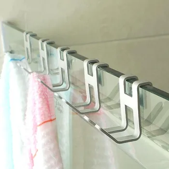2шт H-Образное Подвесное Пространство Алюминиевый дверной крючок Ванная комната кухня Стеллаж для хранения полотенец для душа сумка для посуды Оборудование для организации