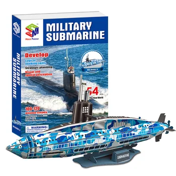 3D Трехмерная Головоломка Военный Корабль Из Бумаги, Собранная Подводная лодка, Детская Модель Здания 