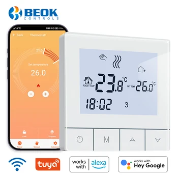 Термостат Beok WIFI Tuya Smart Life Домашний регулятор температуры Отопления Электрический Напольный/водяной/Газовый котел Google Alekse Speaker