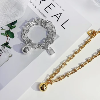 Модный 925 пробы Серебряный жесткий U-образный браслет с шариковым замком, шарм, роскошный ювелирный подарок