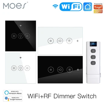 Новый WiFi RF Smart Light Dimmer Switch 2/3-Way с возможностью управления Smart Life/Tuya APP Control Работает с голосовыми помощниками Alexa Google