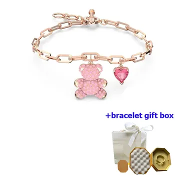 Высококачественный женский браслет с плюшевым розовым мишкой, подчеркивающий темперамент, красивый и трогательный, бесплатная доставка
