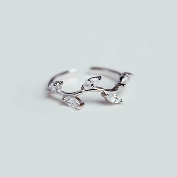 Кольца с веткой дерева из стерлингового серебра 925 пробы для женщин, ювелирные изделия, модное открытое регулируемое кольцо на палец, бесплатная доставка